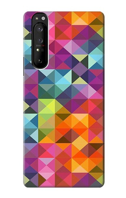 S3477 Abstract Diamond Pattern Case For Sony Xperia 1 III