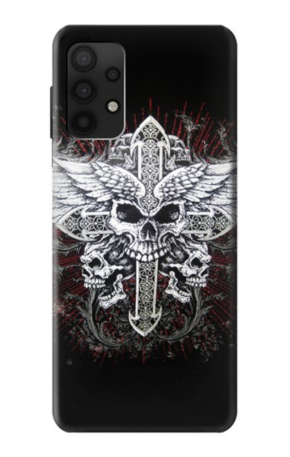 S1434 Skull Wing Tattoo Biker Case For Samsung Galaxy A32 4G