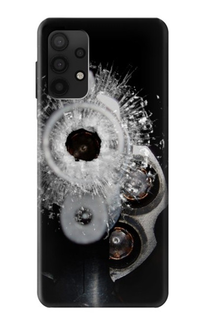 S2387 Gun Bullet Hole Glass Case For Samsung Galaxy A32 4G