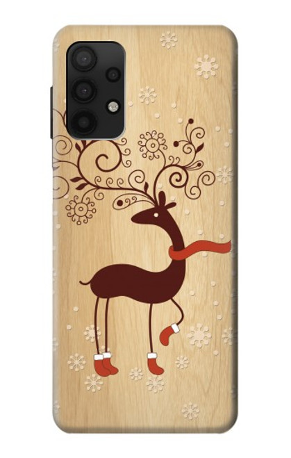 S3081 Wooden Raindeer Graphic Printed Case For Samsung Galaxy A32 4G