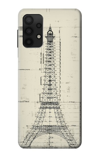 S3474 Eiffel Architectural Drawing Case For Samsung Galaxy A32 4G