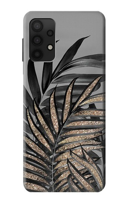 S3692 Gray Black Palm Leaves Case For Samsung Galaxy A32 4G