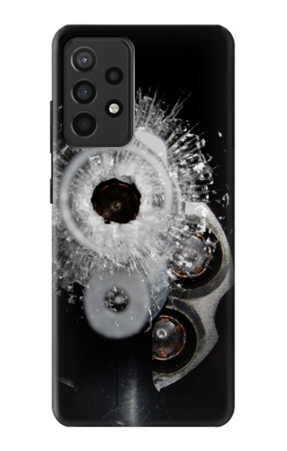 S2387 Gun Bullet Hole Glass Case For Samsung Galaxy A52, Galaxy A52 5G