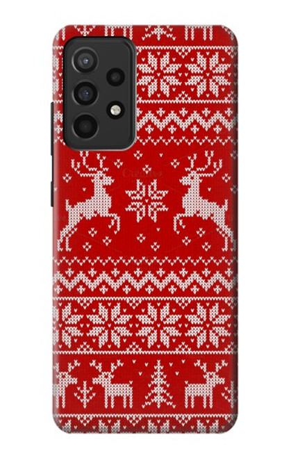 S2835 Christmas Reindeer Knitted Pattern Case For Samsung Galaxy A52, Galaxy A52 5G