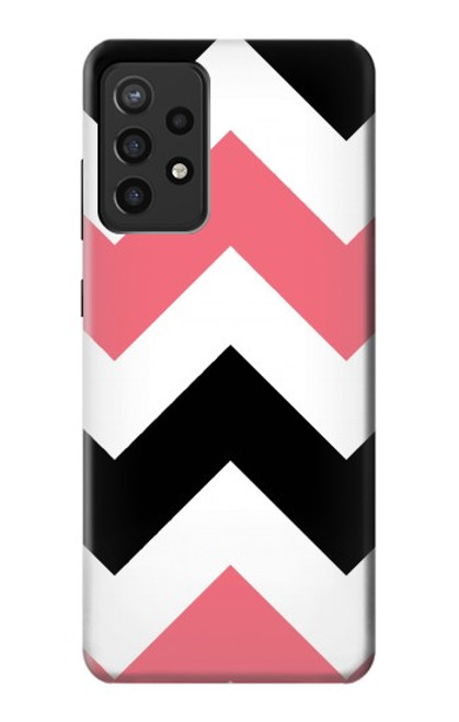 S1849 Pink Black Chevron Zigzag Case For Samsung Galaxy A72, Galaxy A72 5G