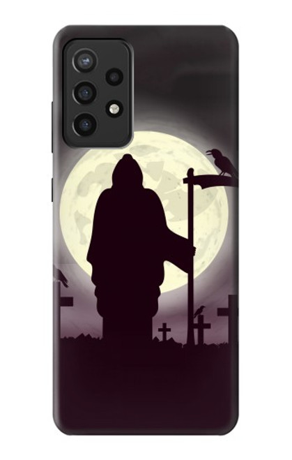 S3262 Grim Reaper Night Moon Cemetery Case For Samsung Galaxy A72, Galaxy A72 5G