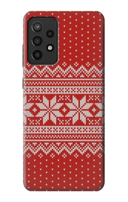 S3384 Winter Seamless Knitting Pattern Case For Samsung Galaxy A72, Galaxy A72 5G