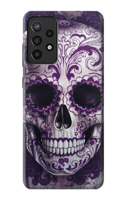 S3582 Purple Sugar Skull Case For Samsung Galaxy A72, Galaxy A72 5G