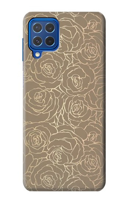 S3466 Gold Rose Pattern Case For Samsung Galaxy M62