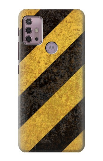 S2231 Yellow and Black Line Hazard Striped Case For Motorola Moto G30, G20, G10
