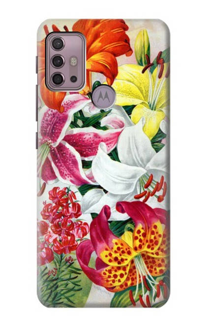 S3205 Retro Art Flowers Case For Motorola Moto G30, G20, G10