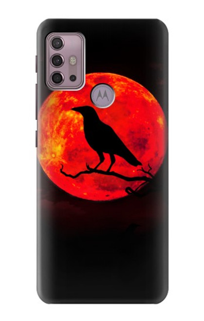 S3328 Crow Red Moon Case For Motorola Moto G30, G20, G10