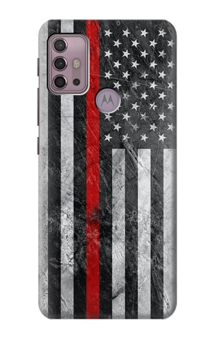 S3687 Firefighter Thin Red Line American Flag Case For Motorola Moto G30, G20, G10