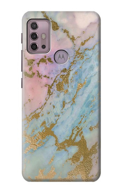 S3717 Rose Gold Blue Pastel Marble Graphic Printed Case For Motorola Moto G30, G20, G10