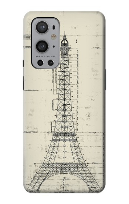S3474 Eiffel Architectural Drawing Case For OnePlus 9 Pro