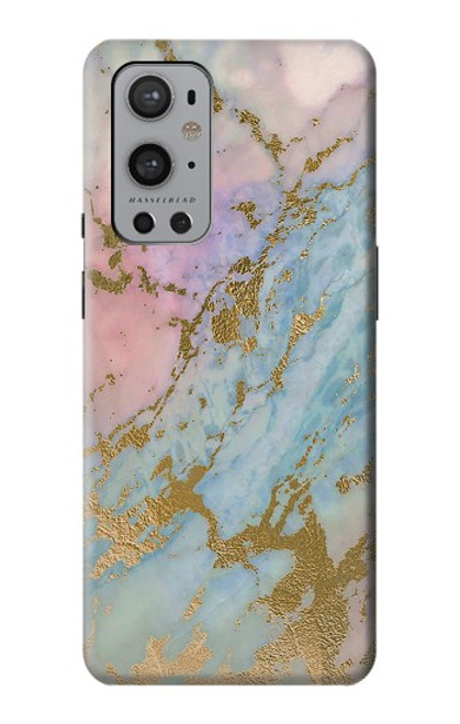 S3717 Rose Gold Blue Pastel Marble Graphic Printed Case For OnePlus 9 Pro