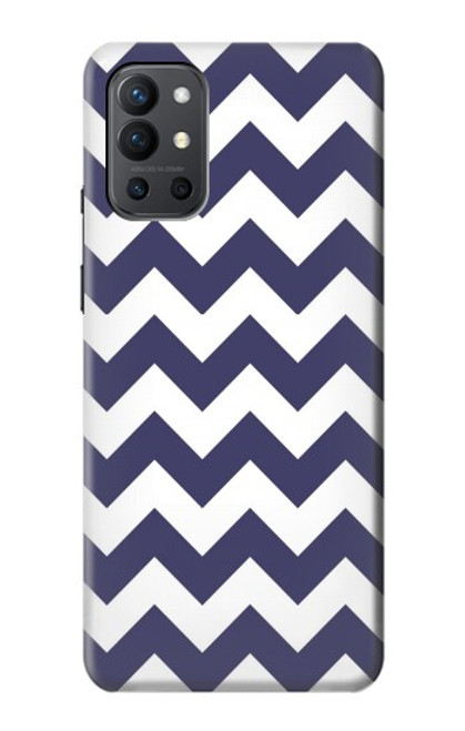 S2345 Navy Blue Shavron Zig Zag Pattern Case For OnePlus 9R