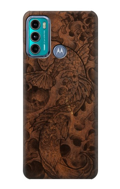 S3405 Fish Tattoo Leather Graphic Print Case For Motorola Moto G60, G40 Fusion