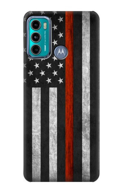 S3472 Firefighter Thin Red Line Flag Case For Motorola Moto G60, G40 Fusion