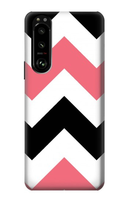 S1849 Pink Black Chevron Zigzag Case For Sony Xperia 5 III