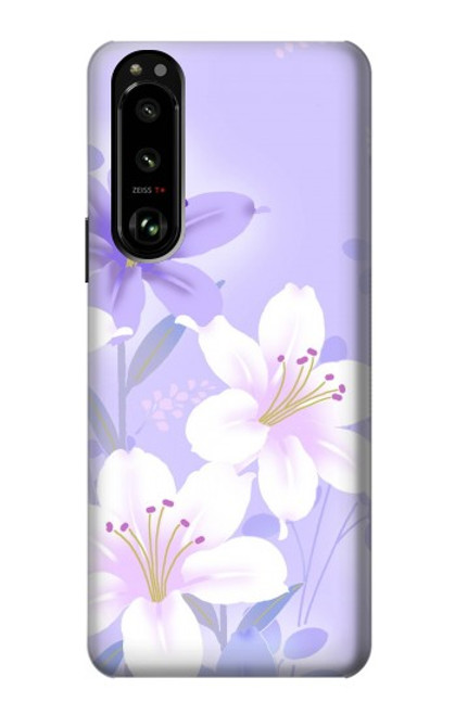 S2361 Purple White Flowers Case For Sony Xperia 5 III