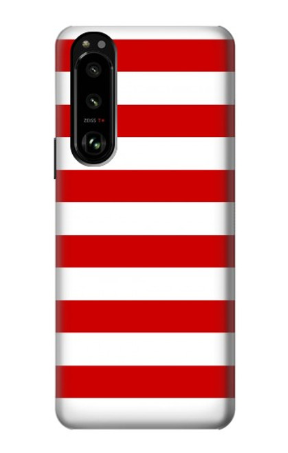 S2364 Red and White Striped Case For Sony Xperia 5 III