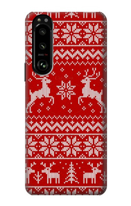 S2835 Christmas Reindeer Knitted Pattern Case For Sony Xperia 5 III