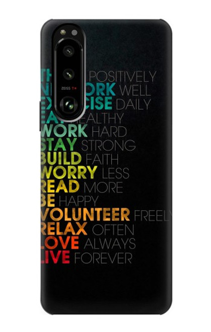 S3523 Think Positive Words Quotes Case For Sony Xperia 5 III