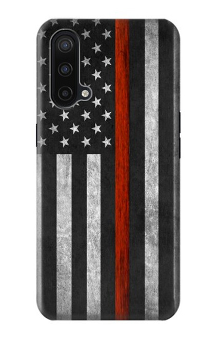 S3472 Firefighter Thin Red Line Flag Case For OnePlus Nord CE 5G