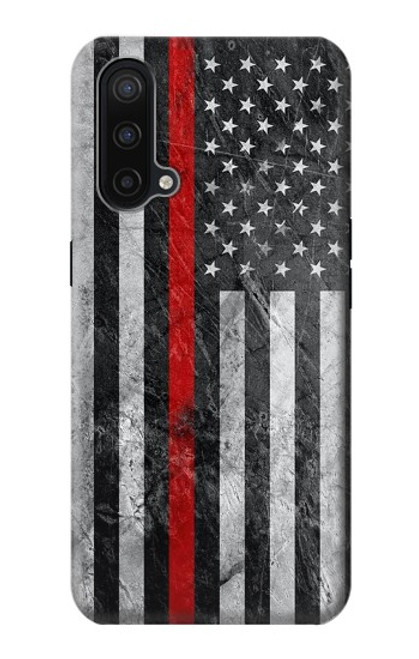 S3687 Firefighter Thin Red Line American Flag Case For OnePlus Nord CE 5G