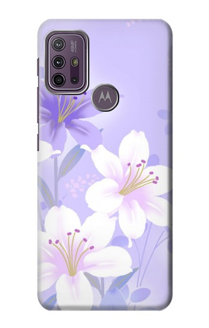 S2361 Purple White Flowers Case For Motorola Moto G10 Power