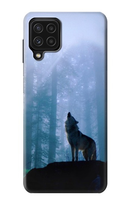 S0935 Wolf Howling in Forest Case For Samsung Galaxy A22 4G