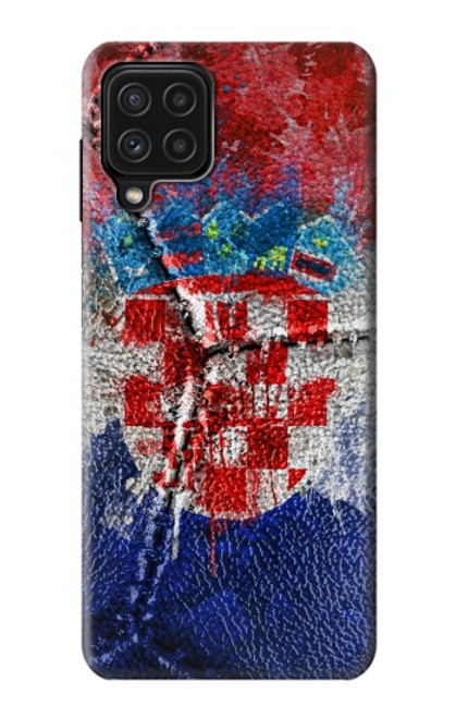 S3313 Croatia Flag Vintage Football Graphic Case For Samsung Galaxy A22 4G