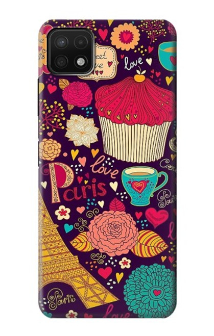 S2353 Paris Cartoon Vintage Pattern Case For Samsung Galaxy A22 5G