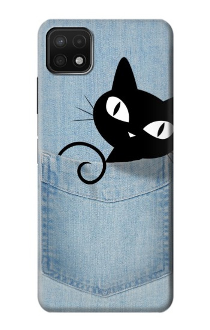 S2641 Pocket Black Cat Case For Samsung Galaxy A22 5G