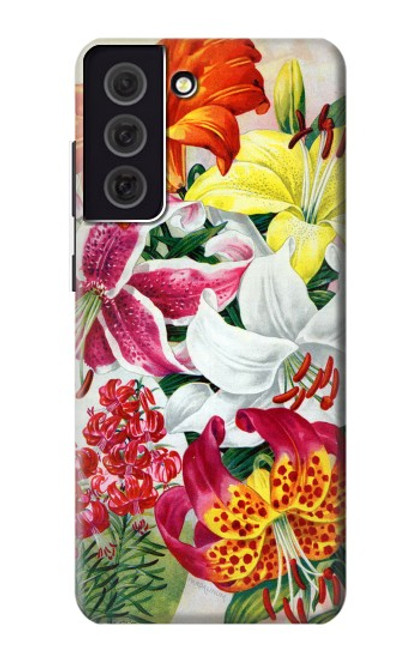 S3205 Retro Art Flowers Case For Samsung Galaxy S21 FE 5G