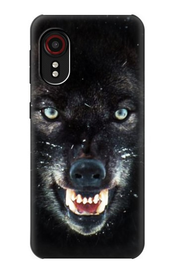 S2823 Black Wolf Blue Eyes Face Case For Samsung Galaxy Xcover 5