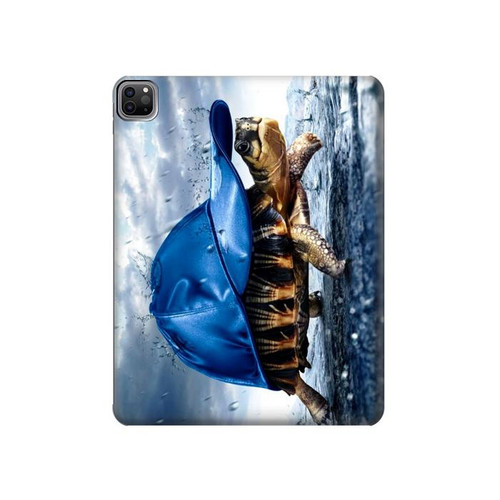 S0084 Turtle in the Rain Hard Case For iPad Pro 12.9 (2022,2021,2020,2018, 3rd, 4th, 5th, 6th)