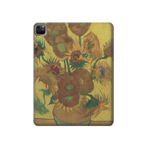 S0214 Van Gogh Vase Fifteen Sunflowers Hard Case For iPad Pro 12.9 (2022, 2021, 2020, 2018), iPad Air 13 (2025, 2024)
