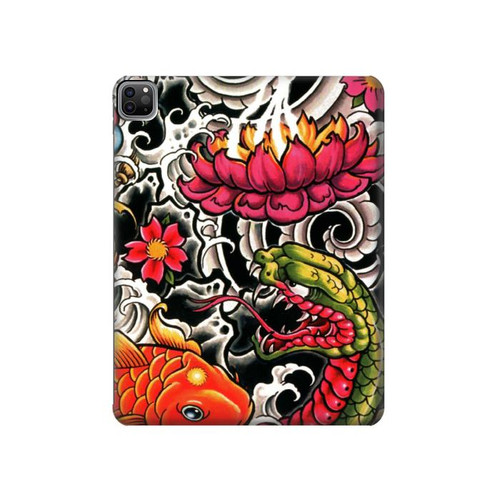 S0605 Yakuza Tattoo Hard Case For iPad Pro 12.9 (2022, 2021, 2020, 2018), Air 13 (2024)