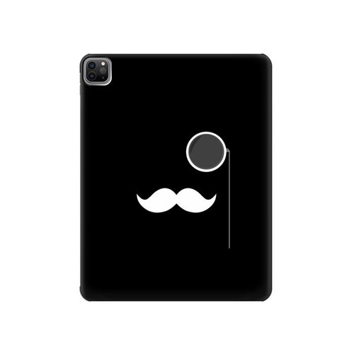 S1946 Sir Mustache Minimalism Hard Case For iPad Pro 12.9 (2022,2021,2020,2018, 3rd, 4th, 5th, 6th)
