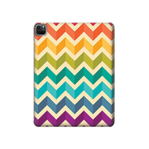 S2362 Rainbow Colorful Shavron Zig Zag Pattern Hard Case For iPad Pro 12.9 (2022,2021,2020,2018, 3rd, 4th, 5th, 6th)