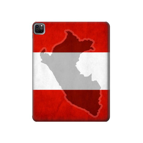 S3018 Peru Flag Hard Case For iPad Pro 12.9 (2022,2021,2020,2018, 3rd, 4th, 5th, 6th)