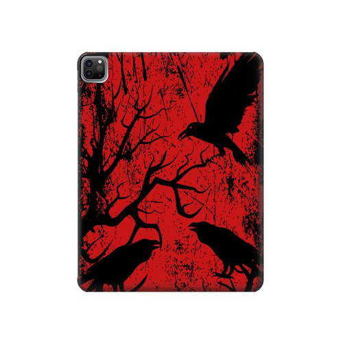 S3325 Crow Black Blood Tree Hard Case For iPad Pro 12.9 (2022,2021,2020,2018, 3rd, 4th, 5th, 6th)