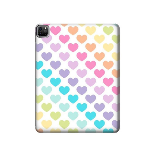 S3499 Colorful Heart Pattern Hard Case For iPad Pro 12.9 (2022, 2021, 2020, 2018), Air 13 (2024)