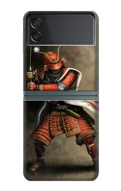 S0796 Japan Red Samurai Case For Samsung Galaxy Z Flip 3 5G