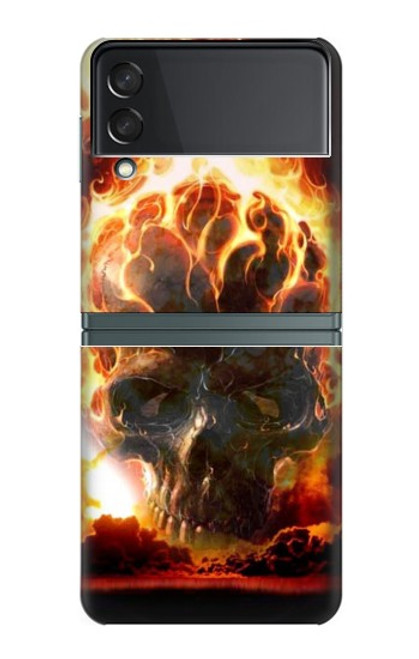 S0863 Hell Fire Skull Case For Samsung Galaxy Z Flip 3 5G