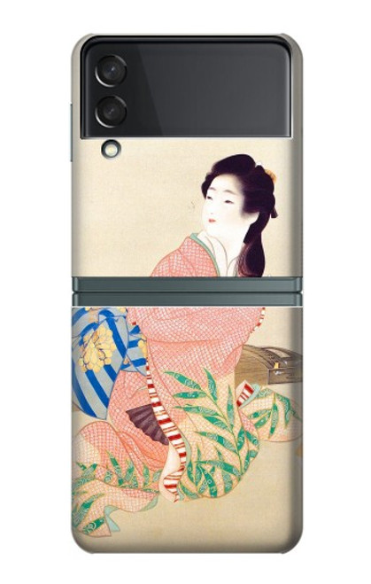 S0889 Japan Art Kimono Case For Samsung Galaxy Z Flip 3 5G
