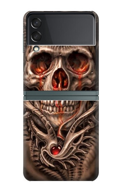 S1675 Skull Blood Tattoo Case For Samsung Galaxy Z Flip 3 5G