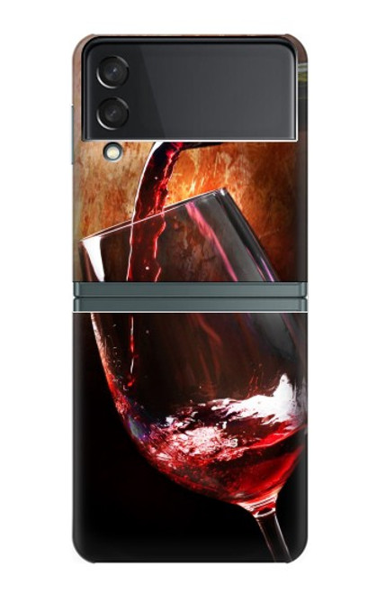 S2396 Red Wine Bottle And Glass Case For Samsung Galaxy Z Flip 3 5G